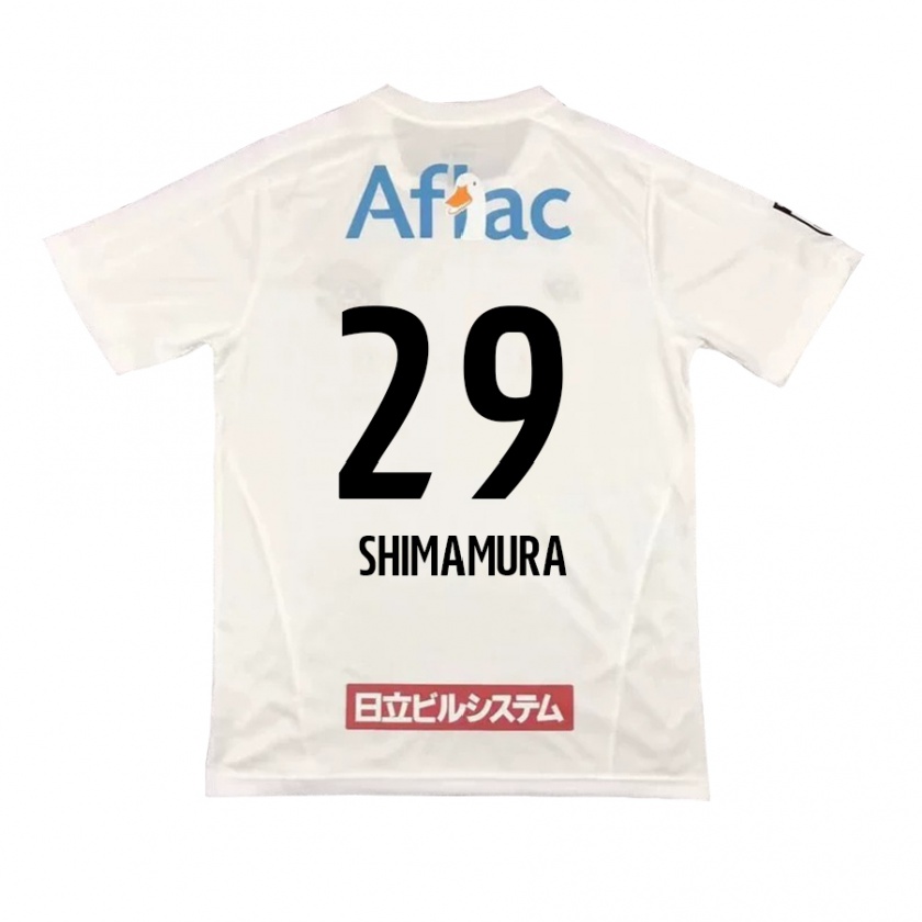 Kandiny Kinder Takuya Shimamura #29 Weiß Schwarz Auswärtstrikot Trikot 2024/25 T-Shirt