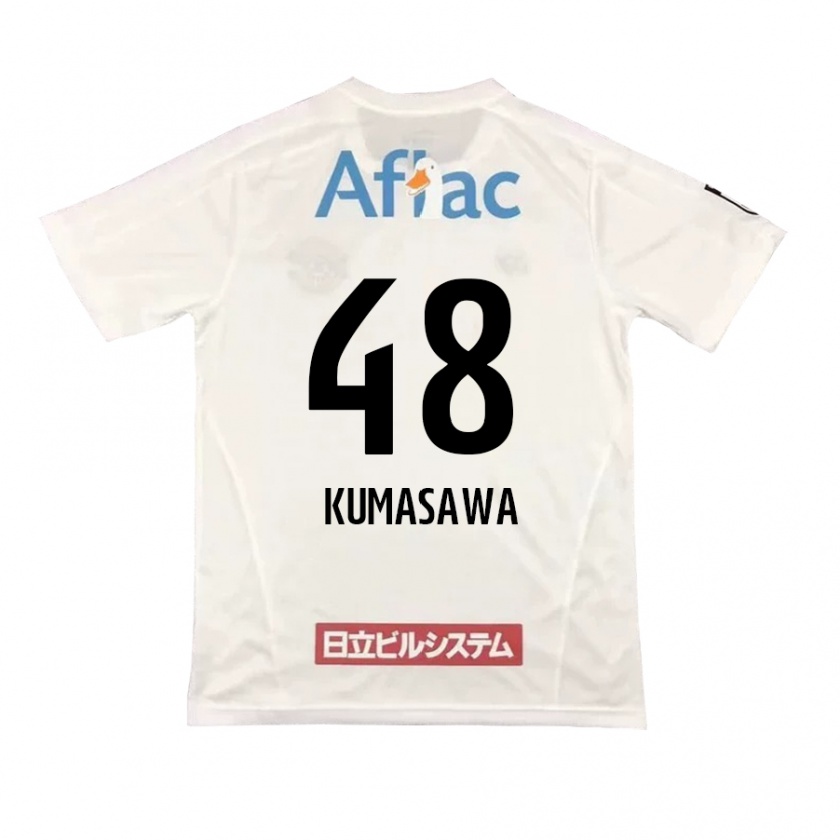 Kandiny Kinder Kazuki Kumasawa #48 Weiß Schwarz Auswärtstrikot Trikot 2024/25 T-Shirt