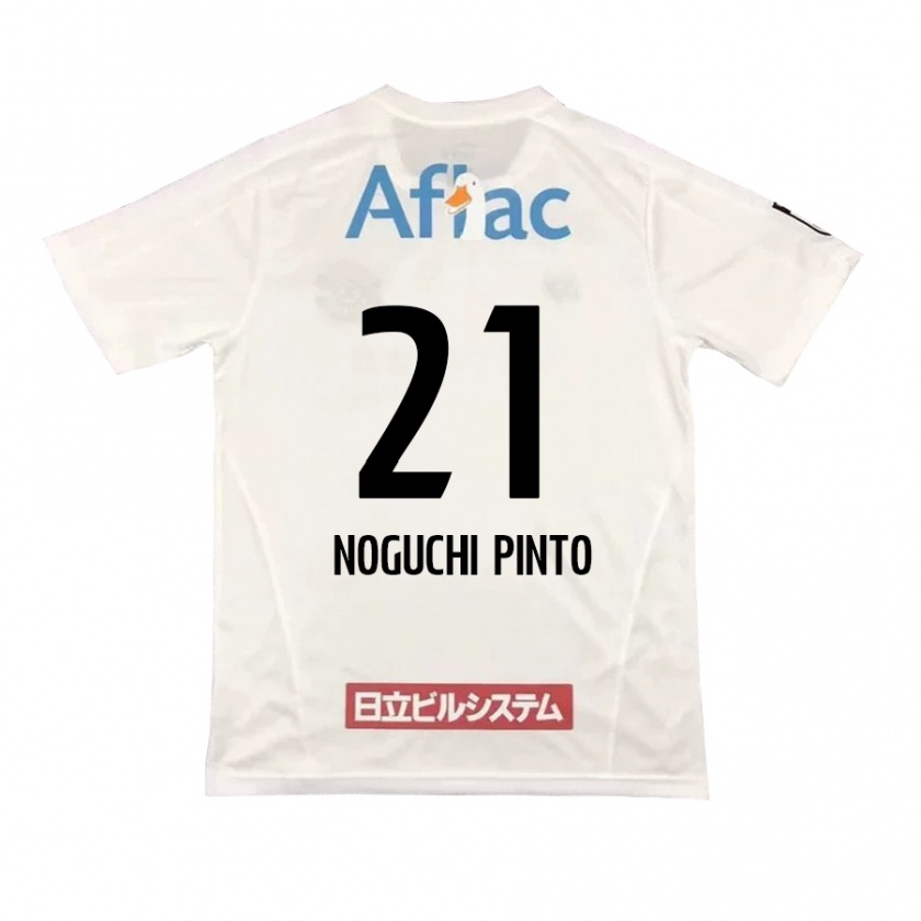 Kandiny Kinder Amato Noguchi Pinto #21 Weiß Schwarz Auswärtstrikot Trikot 2024/25 T-Shirt