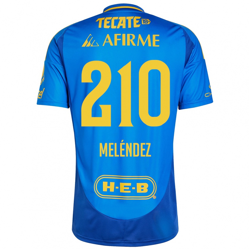 Kandiny Kinder Marcelo Meléndez #210 Blau Gelb Auswärtstrikot Trikot 2024/25 T-Shirt