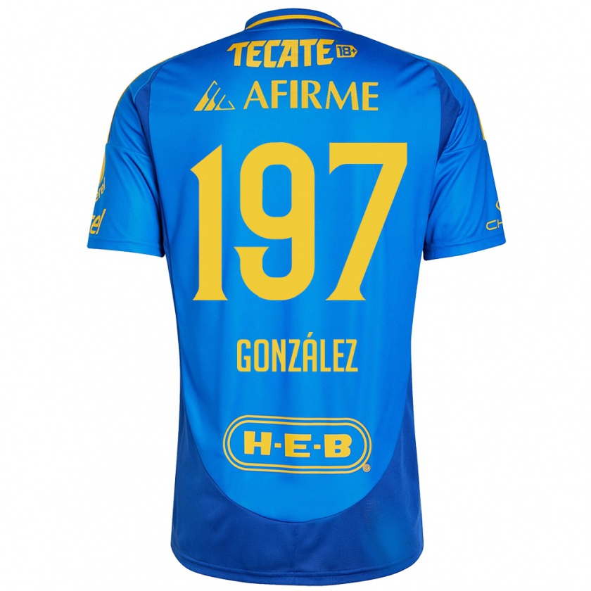 Kandiny Kinder Germán González #197 Blau Gelb Auswärtstrikot Trikot 2024/25 T-Shirt