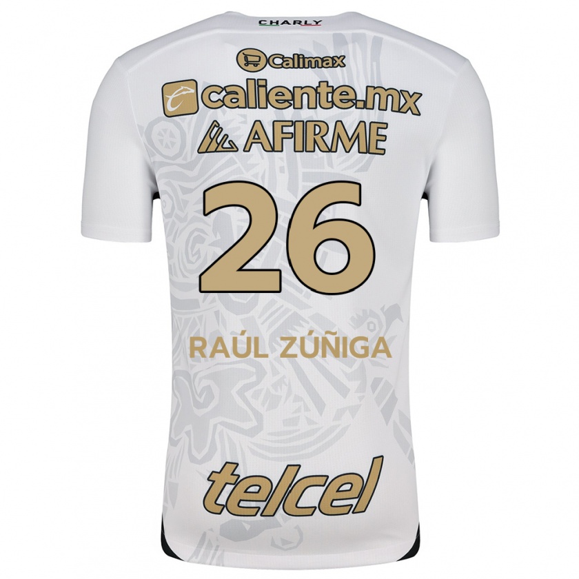 Kandiny Kinder José Raúl Zúñiga #26 Weiß Schwarz Auswärtstrikot Trikot 2024/25 T-Shirt