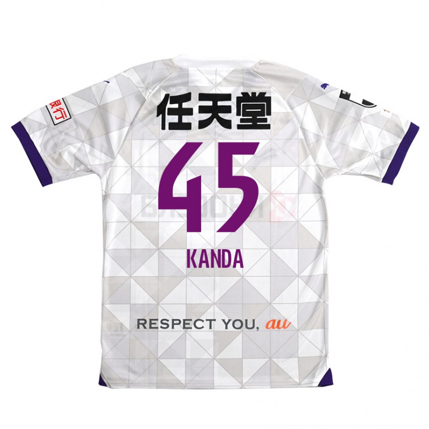 Kandiny Kinder Kotaro Kanda #45 Weiß Lila Auswärtstrikot Trikot 2024/25 T-Shirt