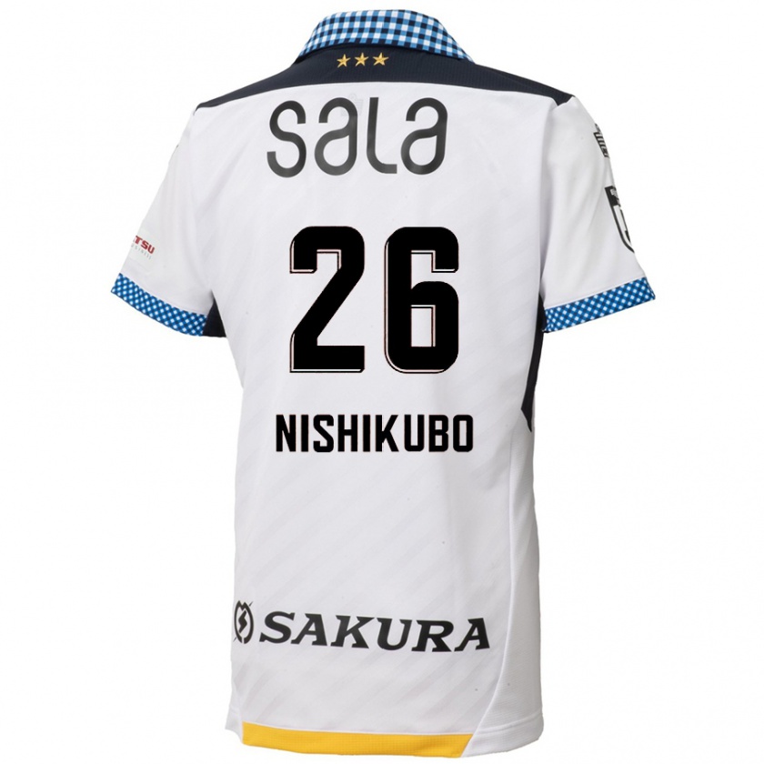 Kandiny Kinder Shunsuke Nishikubo #26 Weiß Schwarz Auswärtstrikot Trikot 2024/25 T-Shirt