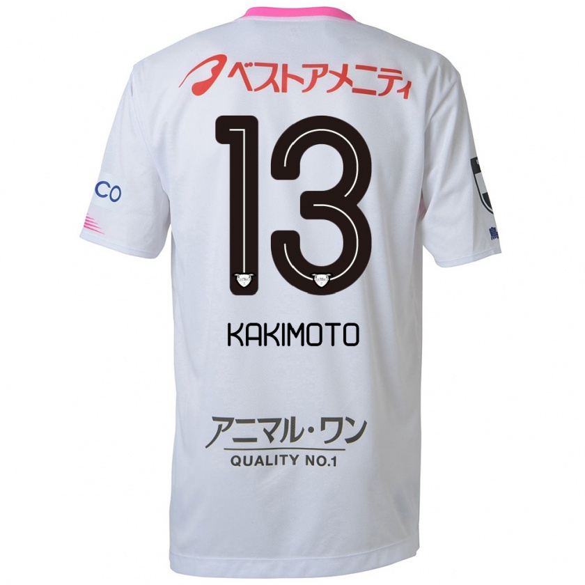 Kandiny Kinder Yuto Kakimoto #13 Weiß Blau Rosa Auswärtstrikot Trikot 2024/25 T-Shirt