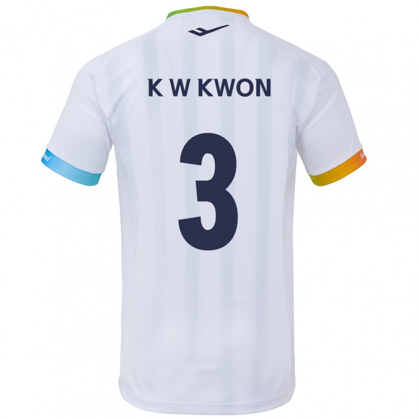 Kandiny Kinder Wan-Kyu Kwon #3 Weiß Blau Auswärtstrikot Trikot 2024/25 T-Shirt