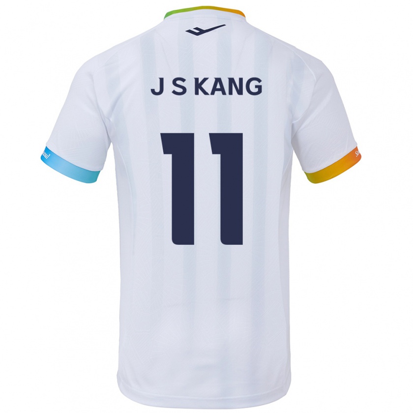 Kandiny Kinder Seong-Jin Kang #11 Weiß Blau Auswärtstrikot Trikot 2024/25 T-Shirt