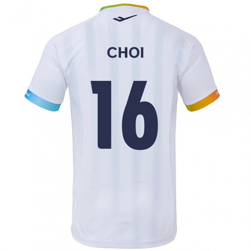 Kandiny Kinder Jun Choi #16 Weiß Blau Auswärtstrikot Trikot 2024/25 T-Shirt