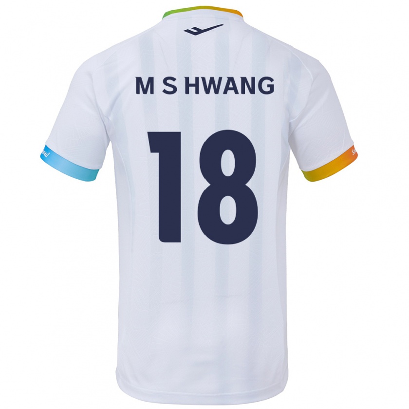 Kandiny Kinder Seong-Min Hwang #18 Weiß Blau Auswärtstrikot Trikot 2024/25 T-Shirt