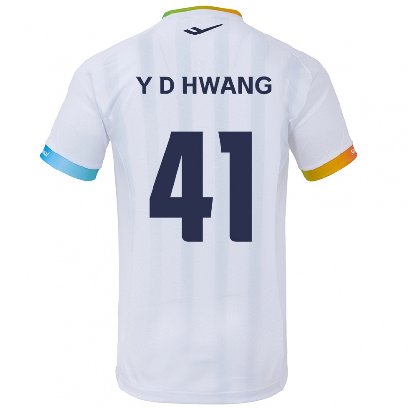 Kandiny Kinder Do-Yoon Hwang #41 Weiß Blau Auswärtstrikot Trikot 2024/25 T-Shirt