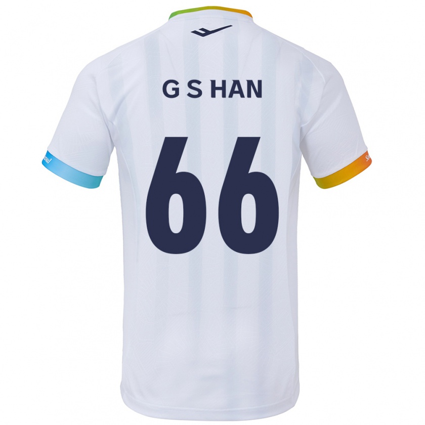 Kandiny Kinder Seung-Gyu Han #66 Weiß Blau Auswärtstrikot Trikot 2024/25 T-Shirt