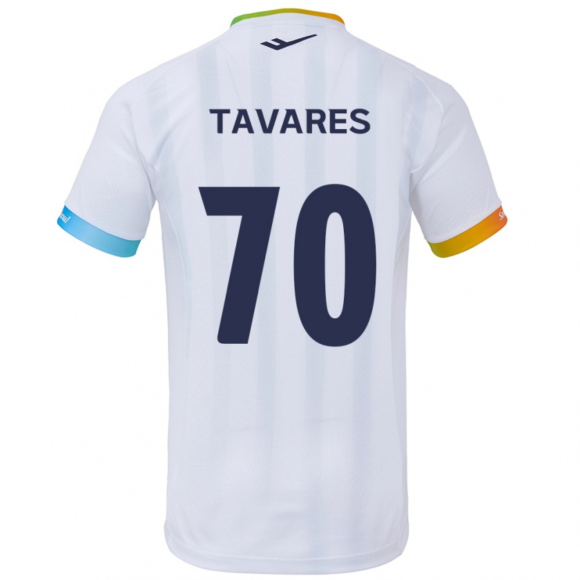 Kandiny Kinder Ronaldo Tavares #70 Weiß Blau Auswärtstrikot Trikot 2024/25 T-Shirt