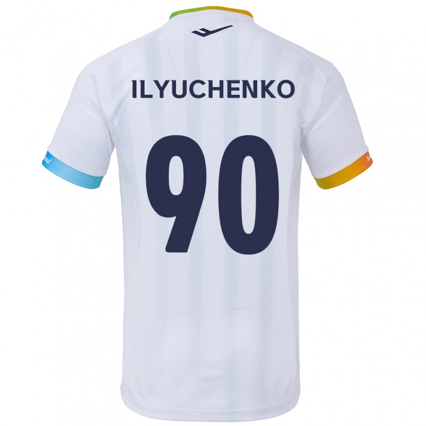 Kandiny Kinder Stanislav Ilyuchenko #90 Weiß Blau Auswärtstrikot Trikot 2024/25 T-Shirt