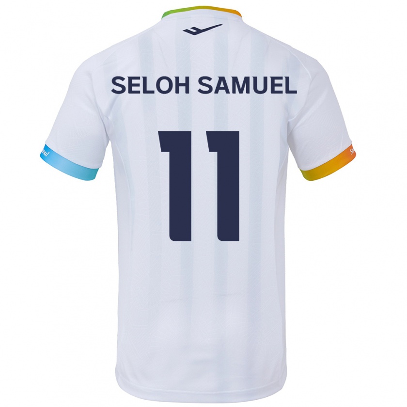 Kandiny Kinder Gbato Seloh Samuel #11 Weiß Blau Auswärtstrikot Trikot 2024/25 T-Shirt