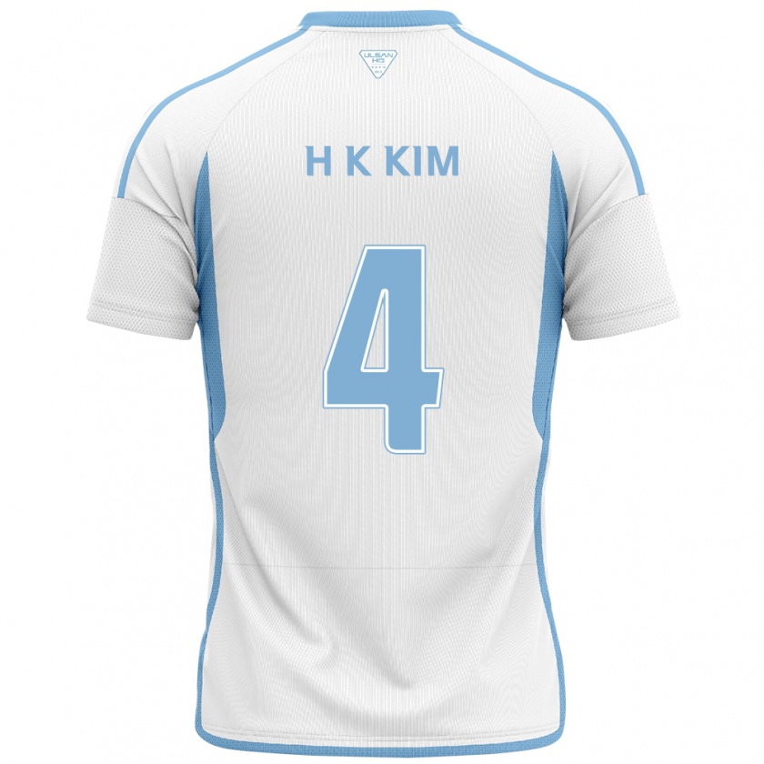 Kandiny Kinder Kee-Hee Kim #4 Weiß Blau Auswärtstrikot Trikot 2024/25 T-Shirt