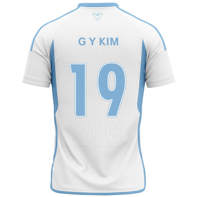 Kandiny Kinder Young-Gwon Kim #19 Weiß Blau Auswärtstrikot Trikot 2024/25 T-Shirt