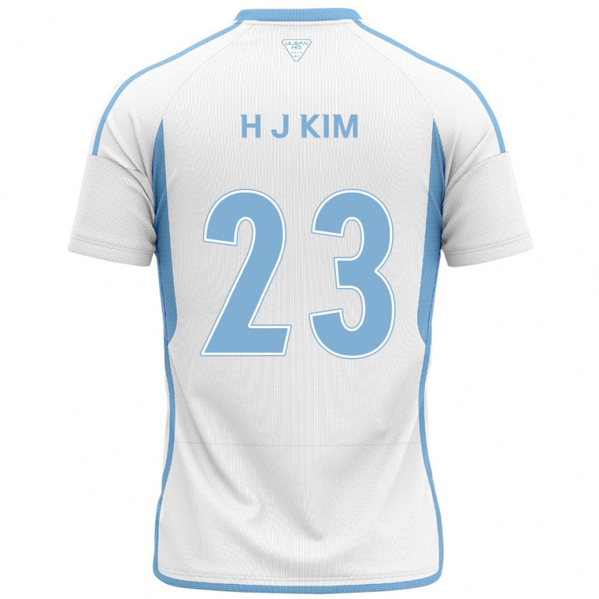 Kandiny Kinder Ju-Hwan Kim #23 Weiß Blau Auswärtstrikot Trikot 2024/25 T-Shirt