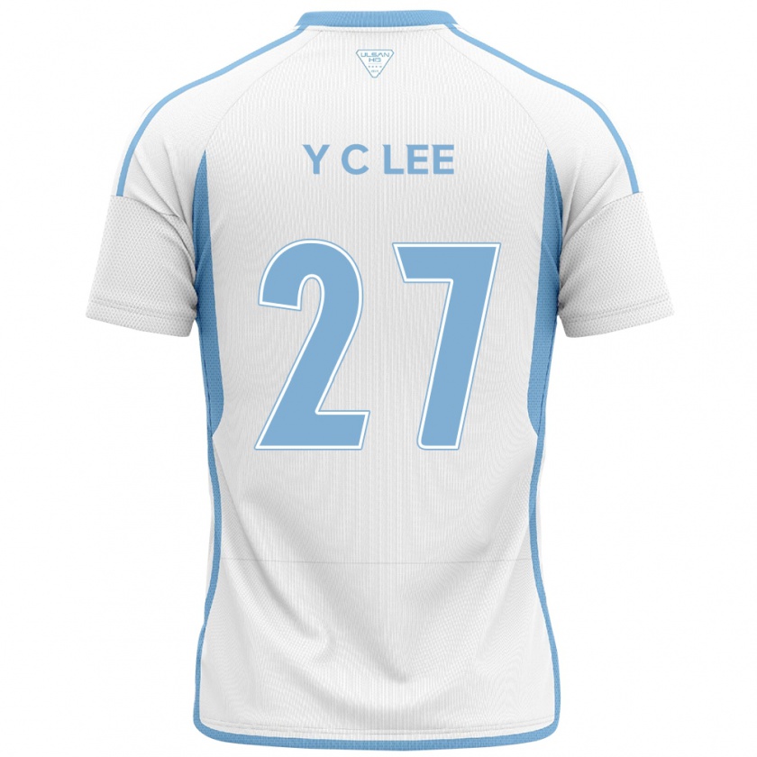 Kandiny Kinder Chung-Yong Lee #27 Weiß Blau Auswärtstrikot Trikot 2024/25 T-Shirt