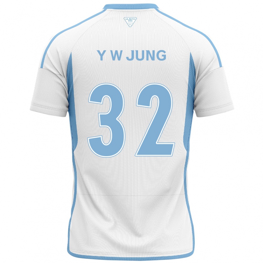 Kandiny Kinder Woo-Young Jung #32 Weiß Blau Auswärtstrikot Trikot 2024/25 T-Shirt