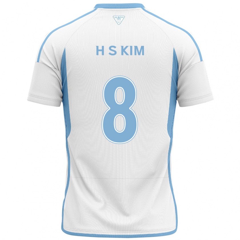 Kandiny Kinder Seung-Hyun Kim #8 Weiß Blau Auswärtstrikot Trikot 2024/25 T-Shirt