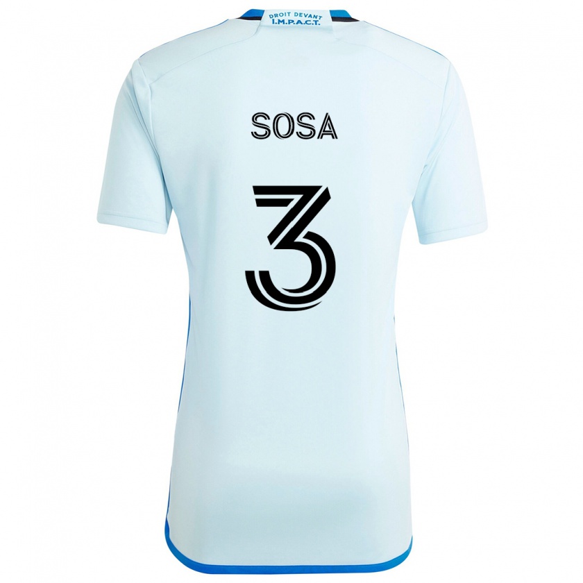 Kandiny Kinder Joaquín Sosa #3 Eisblau Auswärtstrikot Trikot 2024/25 T-Shirt