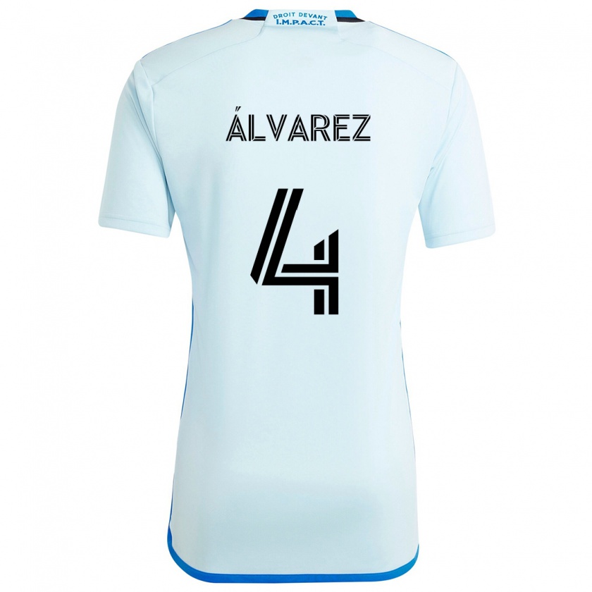 Kandiny Kinder Fernando Álvarez #4 Eisblau Auswärtstrikot Trikot 2024/25 T-Shirt