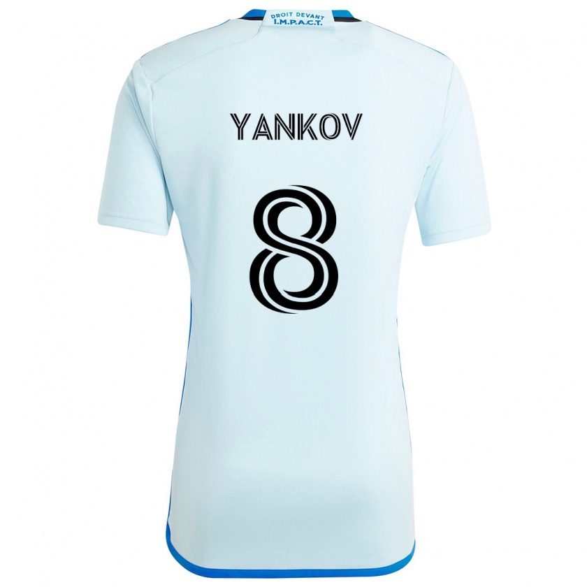 Kandiny Kinder Dominik Yankov #8 Eisblau Auswärtstrikot Trikot 2024/25 T-Shirt