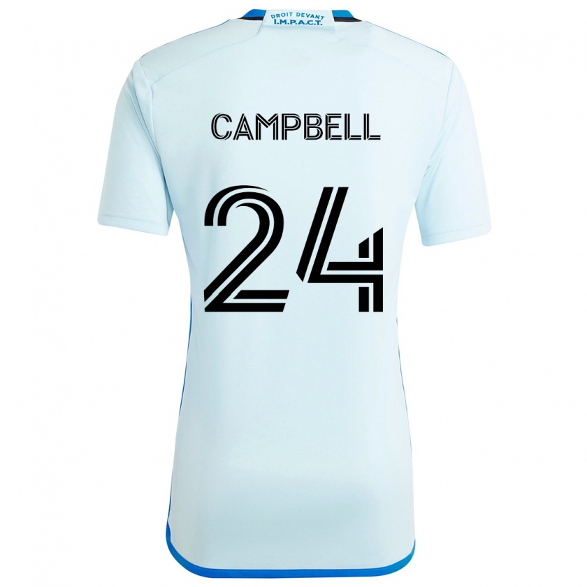 Kandiny Kinder George Campbell #24 Eisblau Auswärtstrikot Trikot 2024/25 T-Shirt