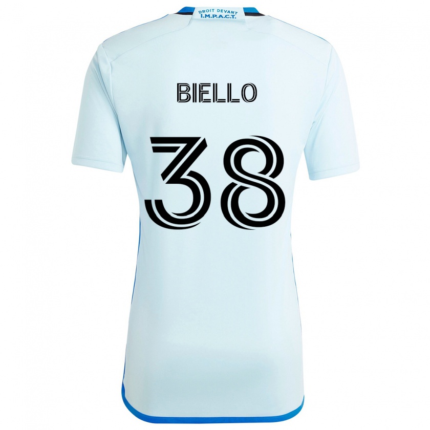 Kandiny Kinder Alessandro Biello #38 Eisblau Auswärtstrikot Trikot 2024/25 T-Shirt