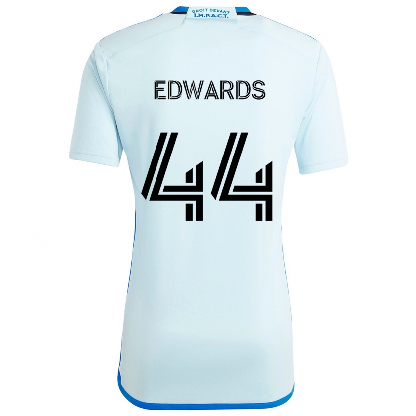 Kandiny Kinder Raheem Edwards #44 Eisblau Auswärtstrikot Trikot 2024/25 T-Shirt