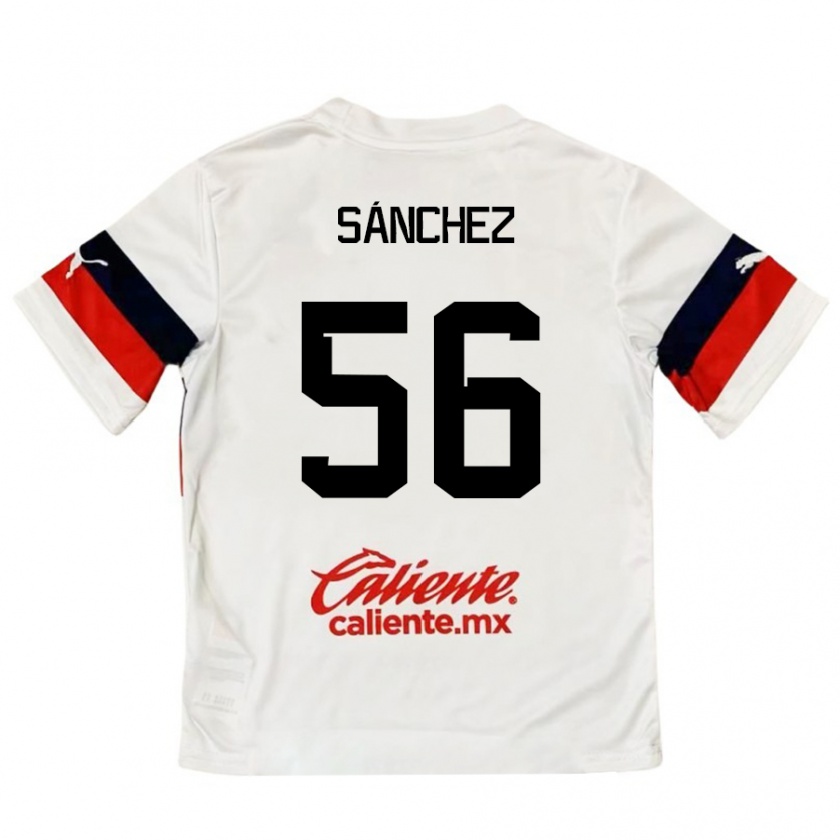 Kandiny Kinder Benjamín Sánchez #56 Weiß Rot Auswärtstrikot Trikot 2024/25 T-Shirt