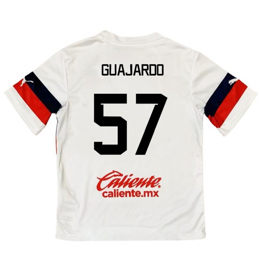 Kandiny Kinder Dylan Guajardo #57 Weiß Rot Auswärtstrikot Trikot 2024/25 T-Shirt