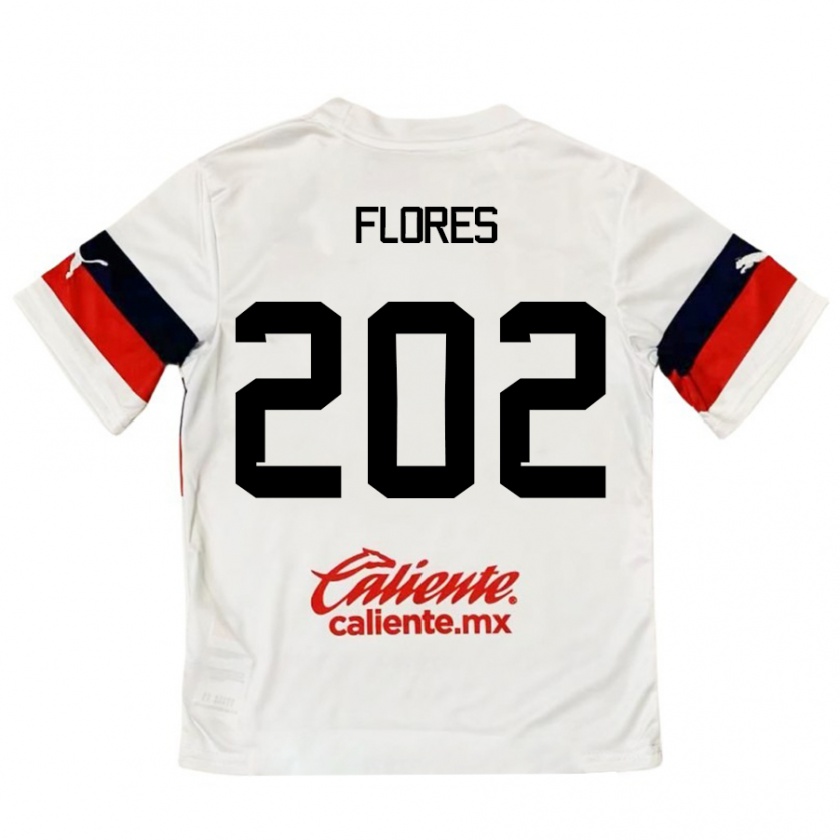 Kandiny Kinder Daniel Flores #202 Weiß Rot Auswärtstrikot Trikot 2024/25 T-Shirt