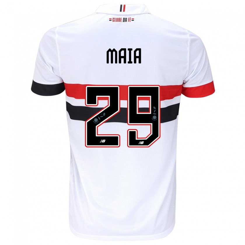 Kandiny Herren Pablo Maia #29 Weiß Rot Schwarz Heimtrikot Trikot 2024/25 T-Shirt