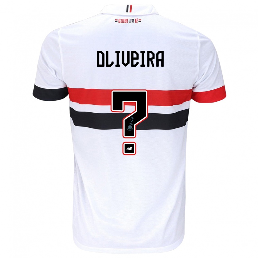 Kandiny Herren Felipe Oliveira #0 Weiß Rot Schwarz Heimtrikot Trikot 2024/25 T-Shirt