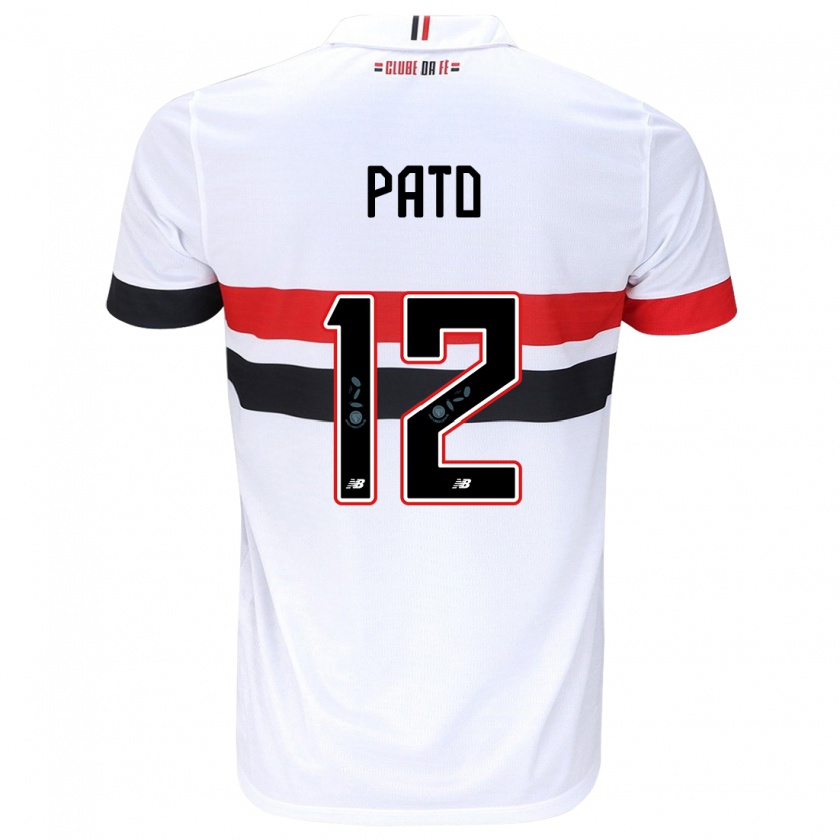 Kandiny Herren Alexandre Pato #12 Weiß Rot Schwarz Heimtrikot Trikot 2024/25 T-Shirt