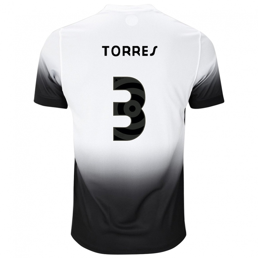 Kandiny Herren Félix Torres #3 Weiß Schwarz Heimtrikot Trikot 2024/25 T-Shirt