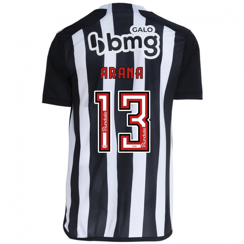 Kandiny Herren Guilherme Arana #13 Weiß Schwarz Heimtrikot Trikot 2024/25 T-Shirt