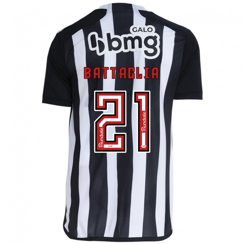 Kandiny Herren Rodrigo Battaglia #21 Weiß Schwarz Heimtrikot Trikot 2024/25 T-Shirt