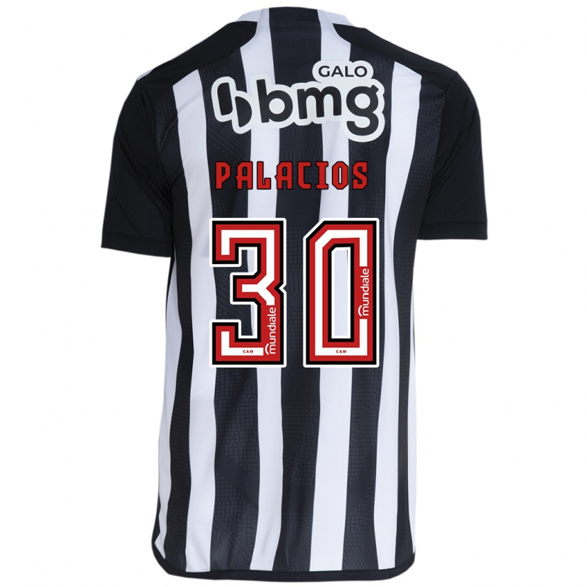 Kandiny Herren Brahian Palacios #30 Weiß Schwarz Heimtrikot Trikot 2024/25 T-Shirt