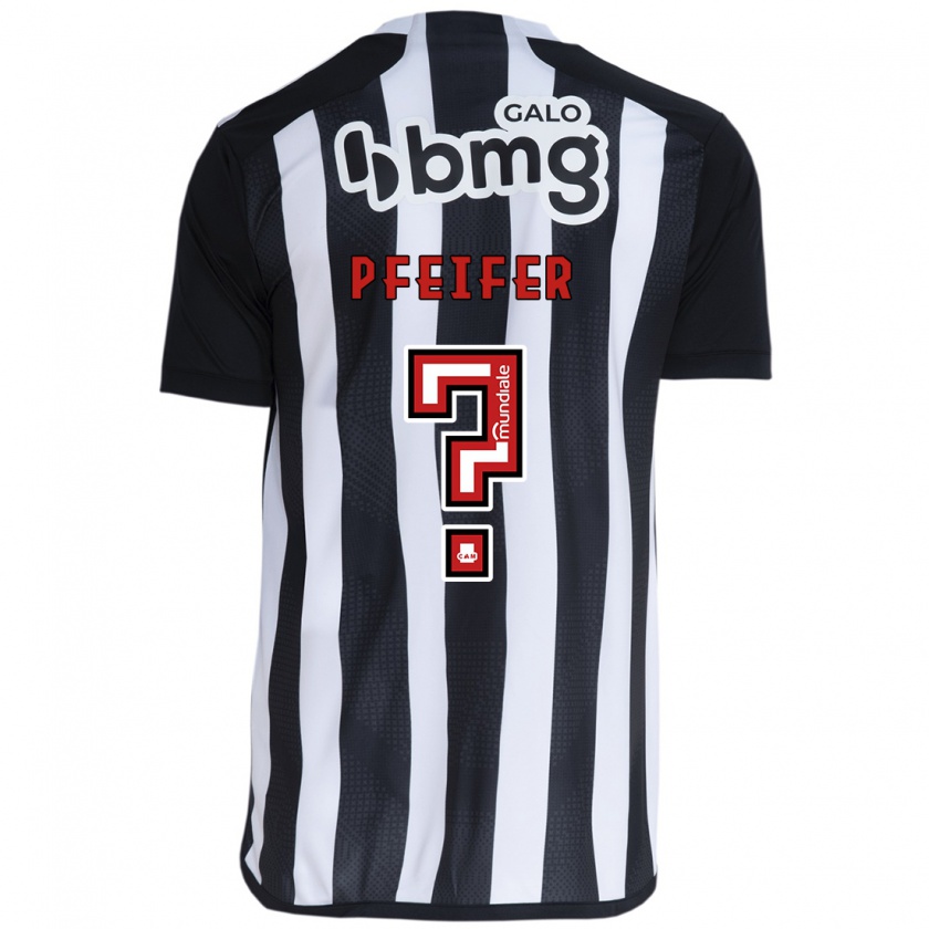 Kandiny Herren Gabriel Pfeifer #0 Weiß Schwarz Heimtrikot Trikot 2024/25 T-Shirt