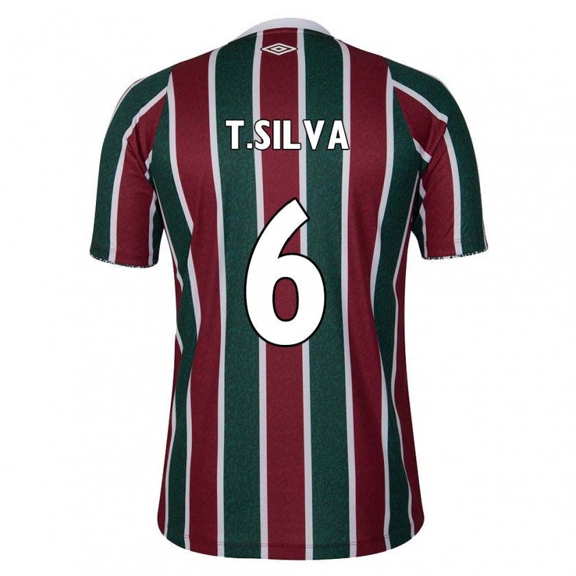 Kandiny Herren Thiago Silva #6 Grün Kastanienbraun Weiß Heimtrikot Trikot 2024/25 T-Shirt