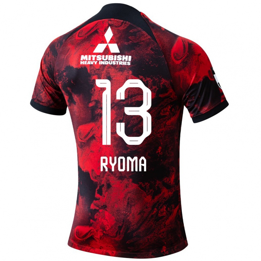 Kandiny Herren Ryoma Watanabe #13 Rot Schwarz Heimtrikot Trikot 2024/25 T-Shirt