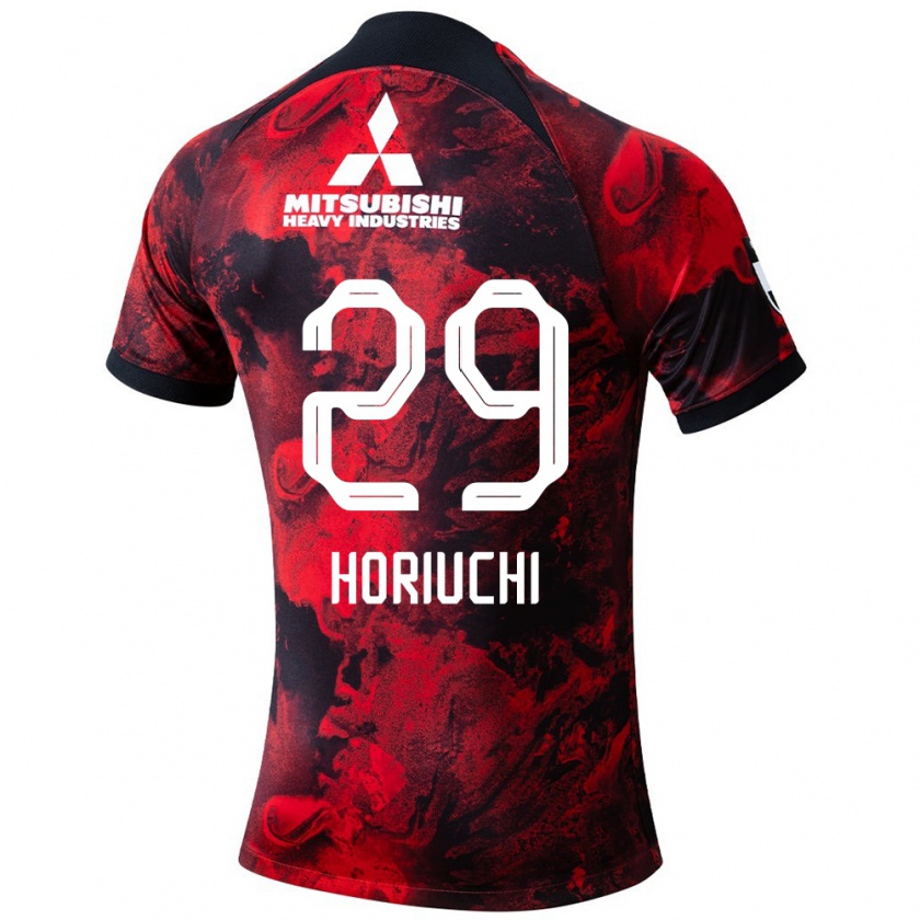 Kandiny Herren Yota Horiuchi #29 Rot Schwarz Heimtrikot Trikot 2024/25 T-Shirt