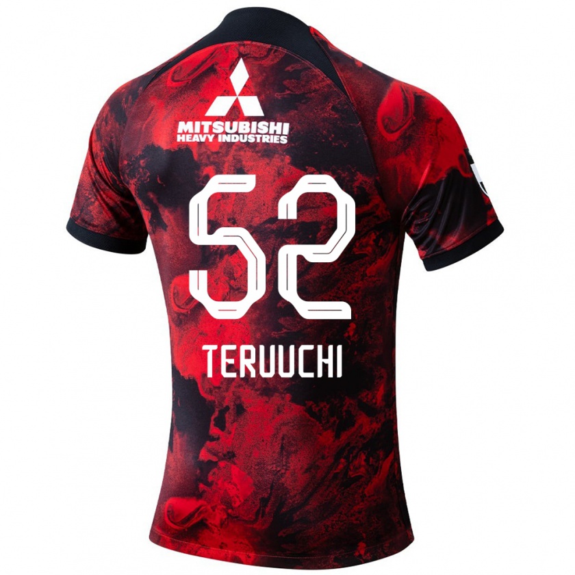 Kandiny Herren Toshikazu Teruuchi #52 Rot Schwarz Heimtrikot Trikot 2024/25 T-Shirt