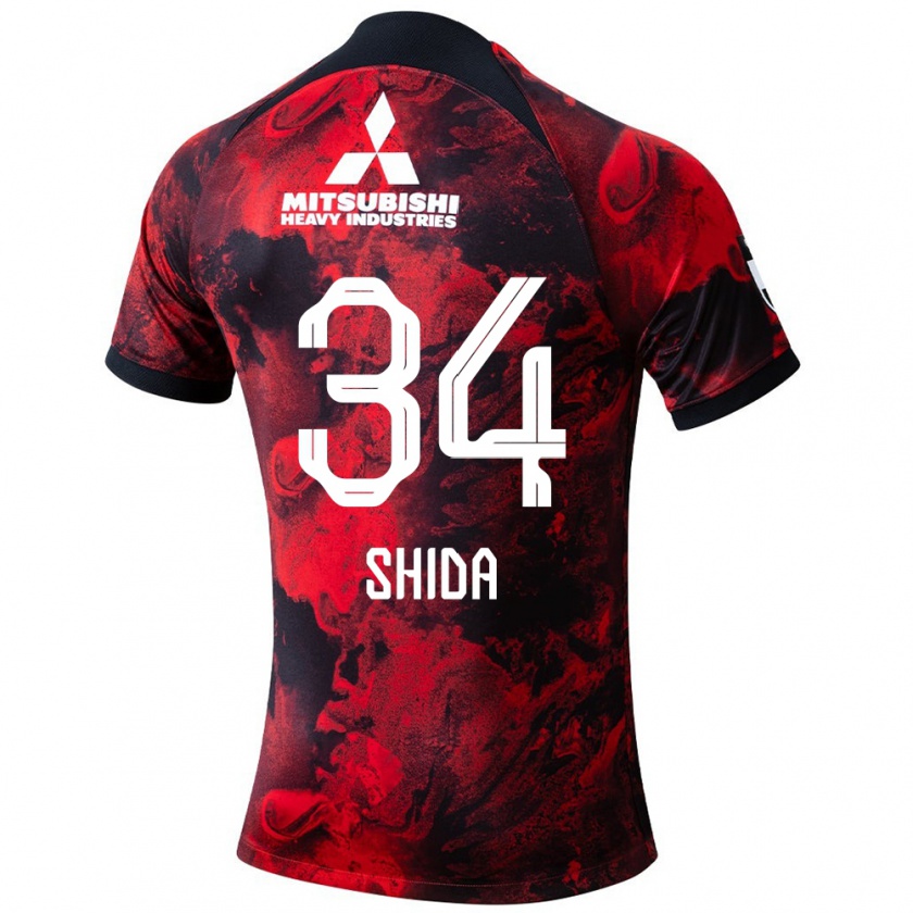 Kandiny Herren Izuho Shida #34 Rot Schwarz Heimtrikot Trikot 2024/25 T-Shirt