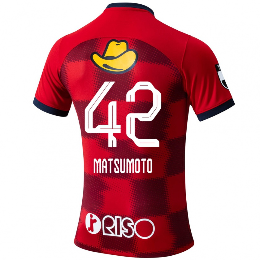 Kandiny Herren Haruto Matsumoto #42 Rot Blau Weiß Heimtrikot Trikot 2024/25 T-Shirt