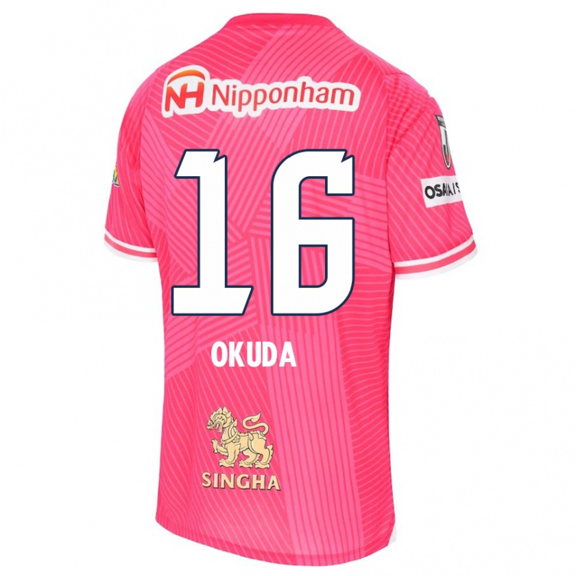 Kandiny Herren Hayato Okuda #16 Rosa Weiß Heimtrikot Trikot 2024/25 T-Shirt