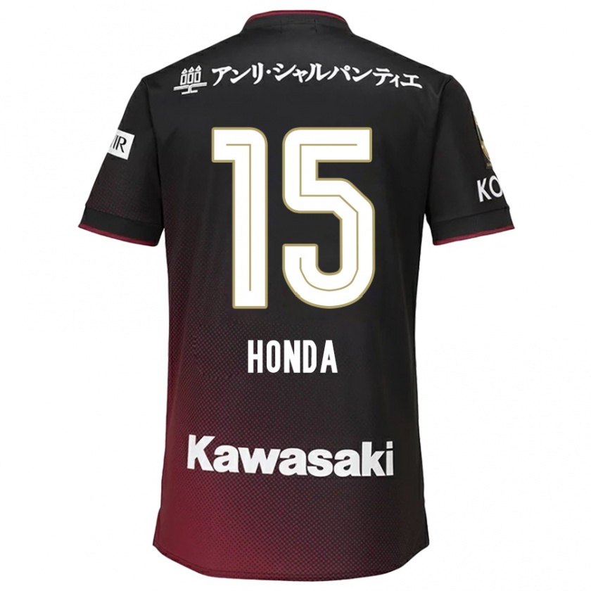 Kandiny Herren Yuki Honda #15 Schwarz Rot Heimtrikot Trikot 2024/25 T-Shirt