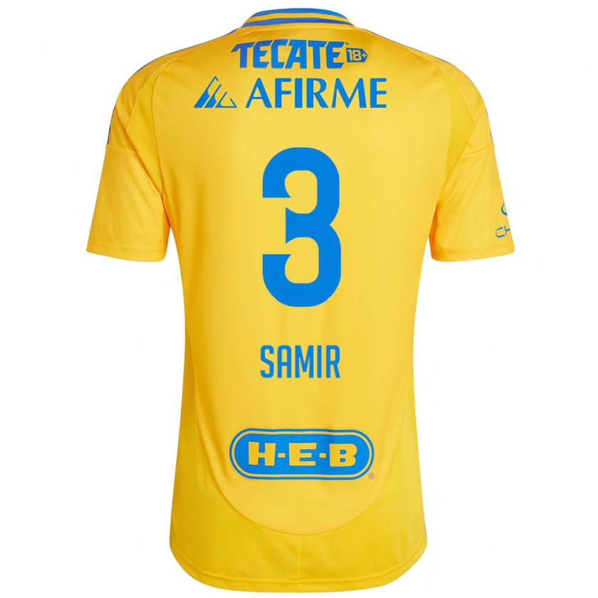 Kandiny Herren Samir Caetano #3 Goldgelb Heimtrikot Trikot 2024/25 T-Shirt